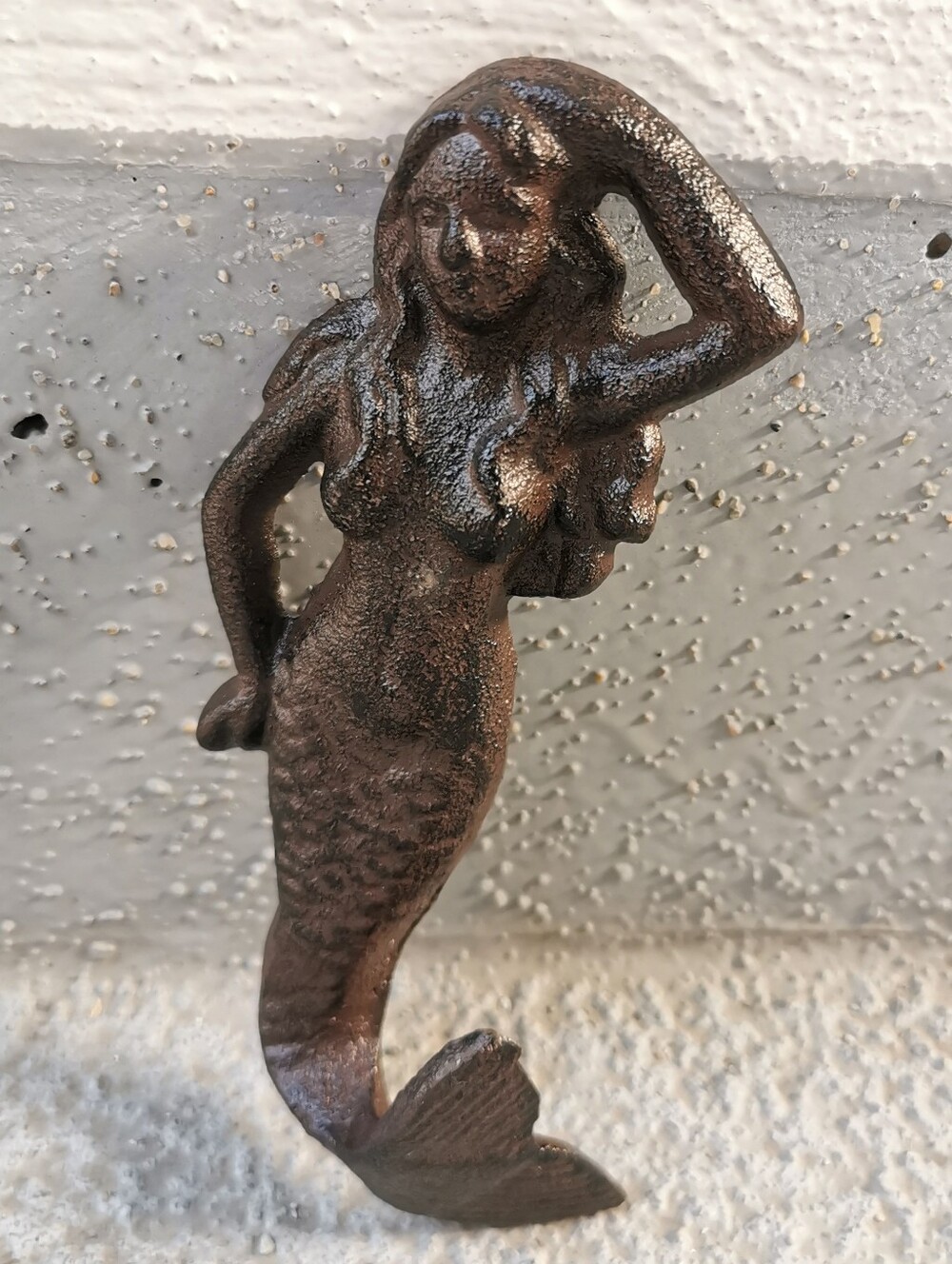 Cast Iron Mermaid Wall Decor Nude Nautical Rustic Hanging Plaque